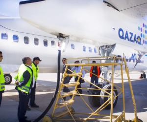 Заправка ВС Qazaq Air авиакеросином ТС1